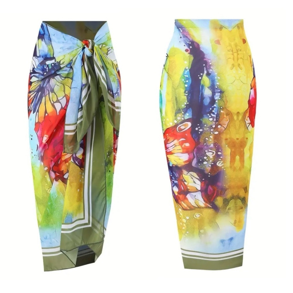 One Piece Swimsuit with Coordinating Wrap Sarong Coverup NWT - Picture 9 of 15